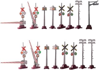 HO Scale Model Train Signals, Signs & Lights Set, 16 Pieces,for Miniature Model Train seceny