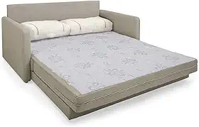 Sofá-Cama Casal 2 Lugares Herval Aurora, Linho Bege Areia, 146 cm