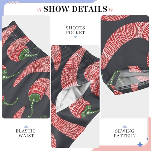 ZZXXB Retro Chilli Boys Long Pants Soft Trousers Elastic Waist Kids Lounge Bottoms with Pockets S-XL4