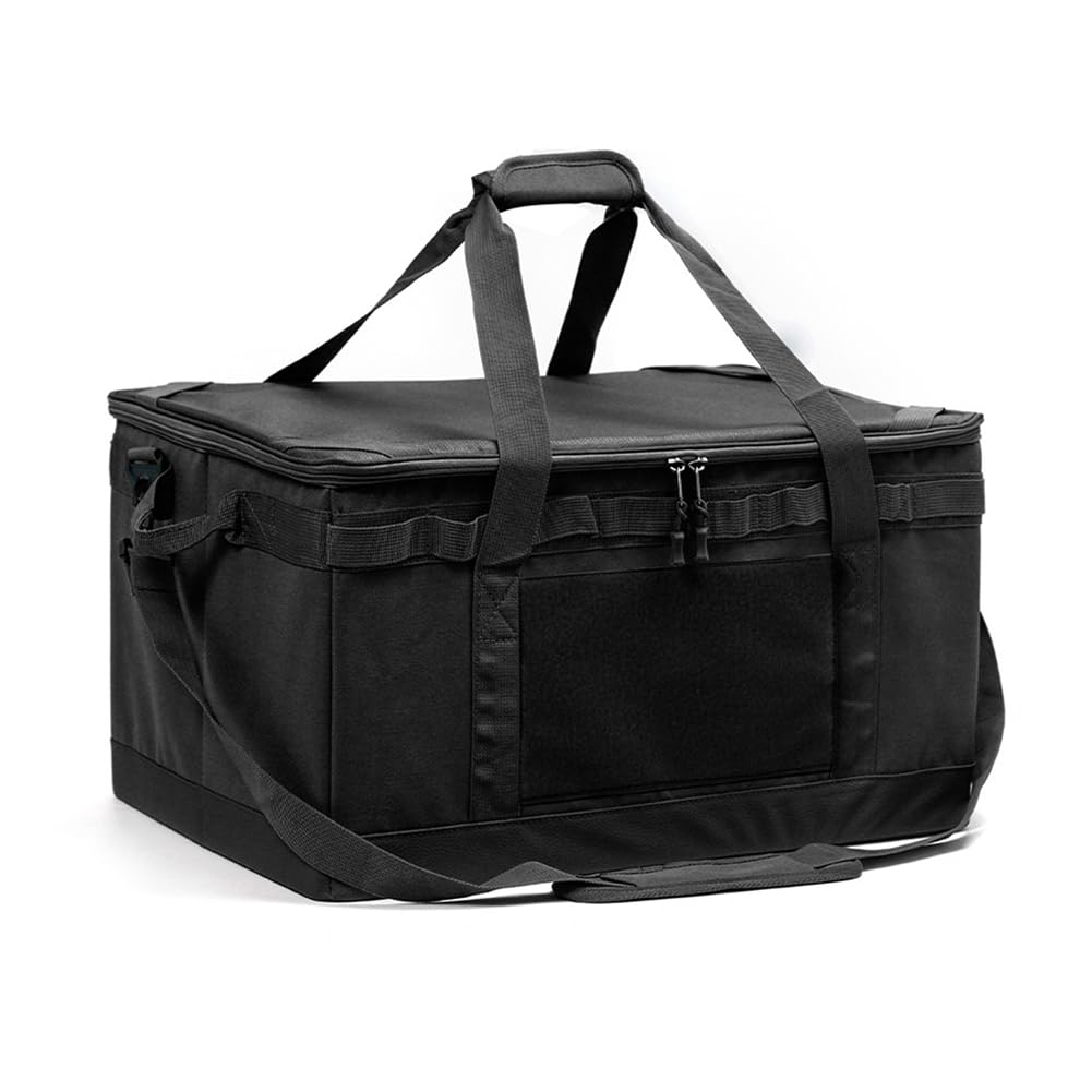 Bolsa de Picnic, Organizador para Acampar Al Aire Libre, Bolsa de Gran Capacidad para Picnic en la Playa, Viajes por Carretera, Actividades Familiares, Color Negro