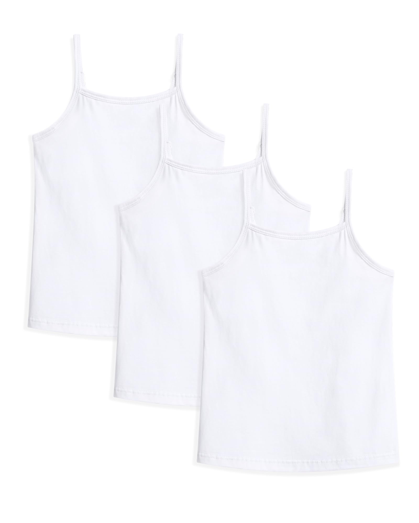 Auranso Girls Undershirts Toddler Camisole Adjustable Straps Cami Dance Tank Tops 3 Pack