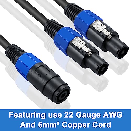 Maxhood 1.5ft Speakon Splitter Cable, 22 AWG Speakon Extension Cable,1 Female to 2 Male Speaker Break Out Cable - Image 3