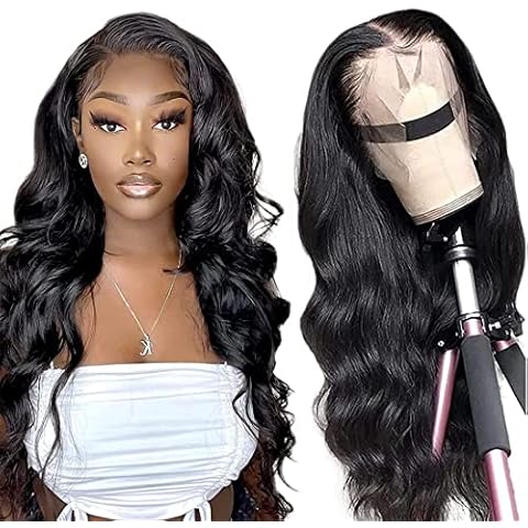 13x4 Lace Front Wigs Human Hair Pre Plucked 180% Density Body Wave Human Hair Lace Front Wigs Brazilian Glueless Wigs Human Hair Pre Plucked Natural Color 18 inch Cover
