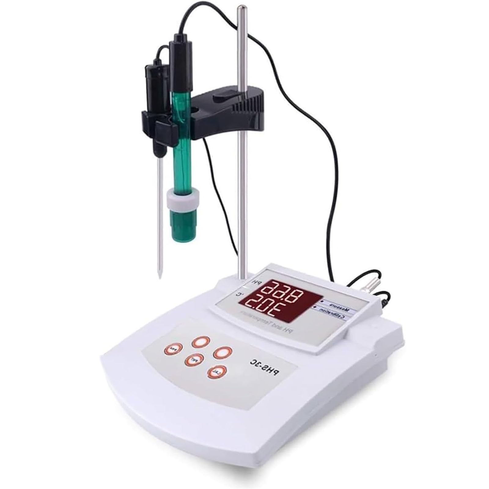 fnotlfue Benchtop Lab PH Meter, Desktop Digital PH and Temperature Tester with ±0.01 PH Accuracy, 2-Point Auto Calibration and Dual Electrodes, for Laboratory and Environmental Testing
