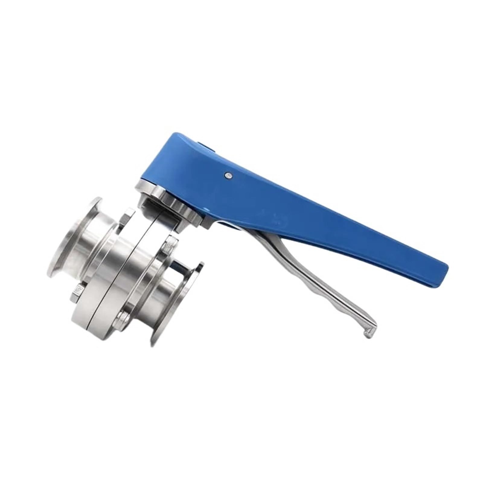 Butterfly Valve Válvula de mariposa triple abrazadera con gatillo presión acero inoxidable SS304, diámetro exterior 50,5 mm y 64, casquillo 3/4" 1" 2", for elaboración cerveza(51mm Ferrule 64)