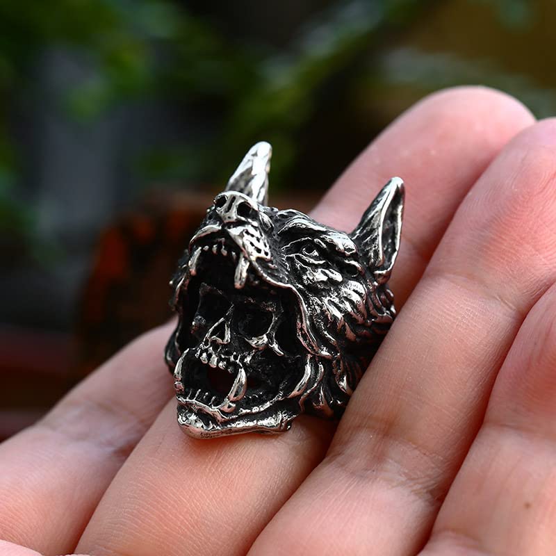 Image of 2023 Skull Ring Cool Evil Death Punk Rock Stainless Steel Rings Aly Style Jewelry