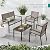 Best Choice Products 4-Piece Outdoor Textilene Patio Conversation Set, Backyard Furniture w/Loveseat, Coffee Table, Steel Frame - Brown/Brown