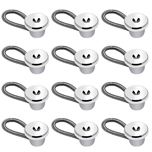 Yotako Extensor de Cuello de Metal con Botones elásticos de 3/8 Pulgadas para Camisa de Vestir, Pantalones Vaqueros (12 Unidades)