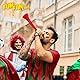 FUN FAN LINE - Packung mit 3 bunten Vuvuzela-Trompeten, Partyzubehör und Zubehör, Piñata und Sport, zerlegbar zum Kombinieren von Körper- und Mundstückfarben (Violett)