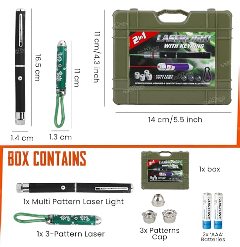 Image of Zest 4 Toyz Laser Light Presentation Pointer Dual Long-Range 5000m Beam Handheld Laser Suitable for Camping Pet Toy Disco Light Adjustable Heads with Carrying Case Battery Powered for Kids and Adults