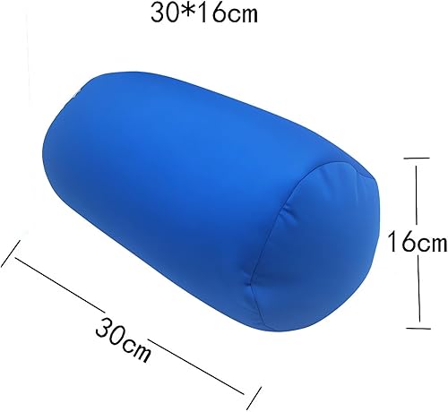 Miniatura 5 de Almohada de rollo de microcuentas, cojín de tubo de apoyo cómodo para cabeza, cuello y espalda (azul)