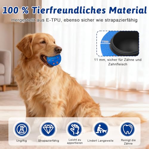 Interaktiver Spielball für Hunde, Hundespielzeug Ball, Intelligenter Selbstbewegender Hundeball, Hundeball Unzerstörbar, Self Moving Dog Ball, Hundespielzeug Elektrisch, für Mittlere Große Hunde(Blau