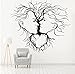 Wandtattoo kreativer Aufkleber Liebespaar abstrakter Baum romantischer Kleiderschrank Kopfteil selbstklebend 48x42cm