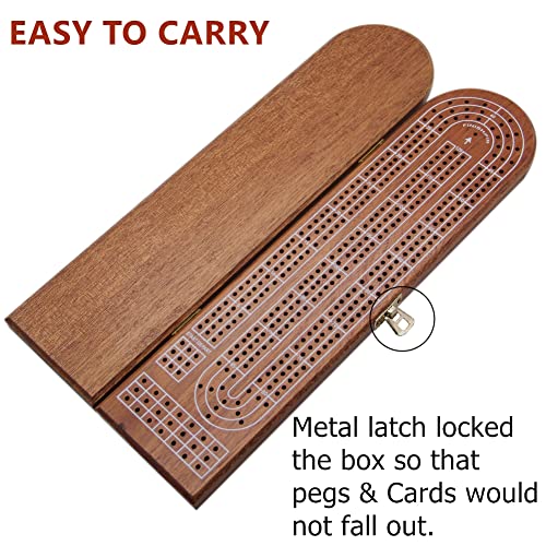 Juegoal JUE222 Wood Cribbage Board Game Set 3 Tracks thumb #2