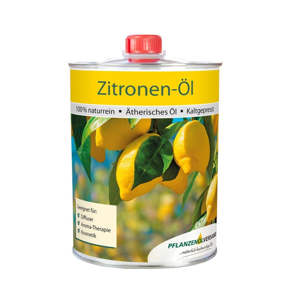 Zitronenöl 1.000 ml Duftöl für Diffuser, 100% naturreines ätherisches Öl | Raumduft, ohne Zusätze; für Diffuser, Duftlampe und Raumbeduftung