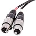 Seismic Audio Speakers 2 XLR Female to 2 Male Patch Cable, XLRF to Dual RCA Audio Cord, 3 Feet