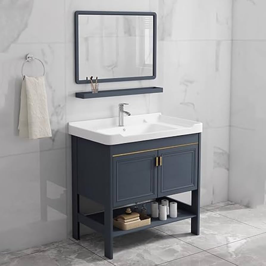 Amazon.co.jp: 洗面台 洗面化粧台 手洗い器 陶器 ロッカー付