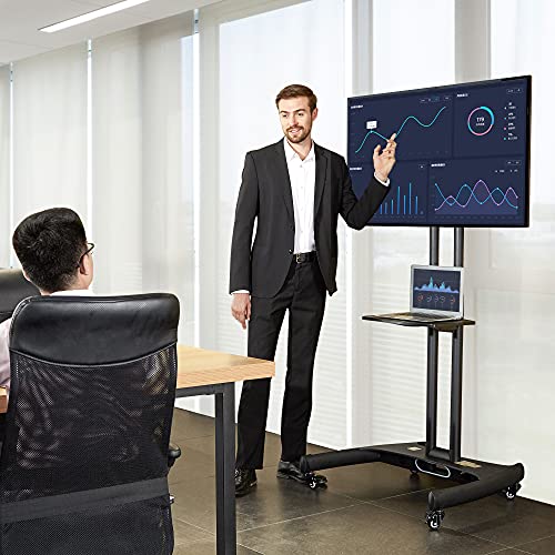 Nb North Bayou AVA1500-60-1P-B Mobile Tv Cart Rooling Tv Stand With Wheels For 32 To 75 Inch Lcd Led Oled Plasma Flat Panel Screens Up To 100Lbs Ava1500-60-1P thumb #1
