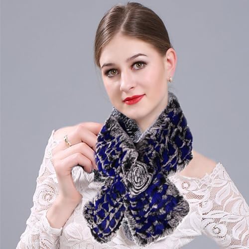 Valpeak Real Fur Scarves Women Winter Fur Neck Warmer Scarf Cold Weather Rabbit Knitted Fuzzy Fluffy3