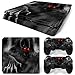 Sony PS4 Playstation 4 Slim Skin Design Foils Faceplate Set - Dark Skull Motif
