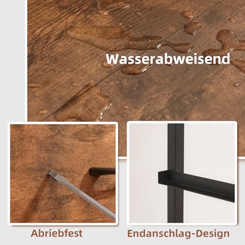 Somdot Kommode mit Stoffschubladen, Schlafzimmer, 5 Schubladen, Braun – Ansicht 6