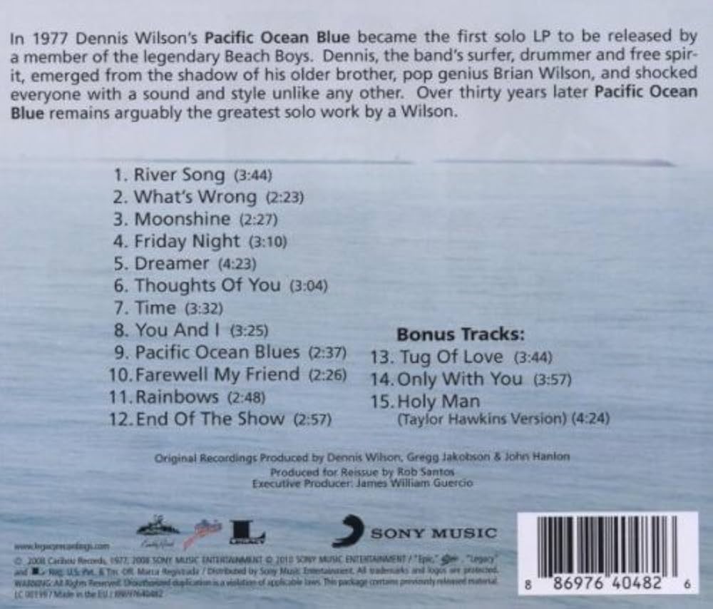 洋楽 DENNIS WILSON PACIFIC OCEAN BLUE LP Dennis Wilson - Pacific Ocean Blue (Vinyl) | Music On Vinyl