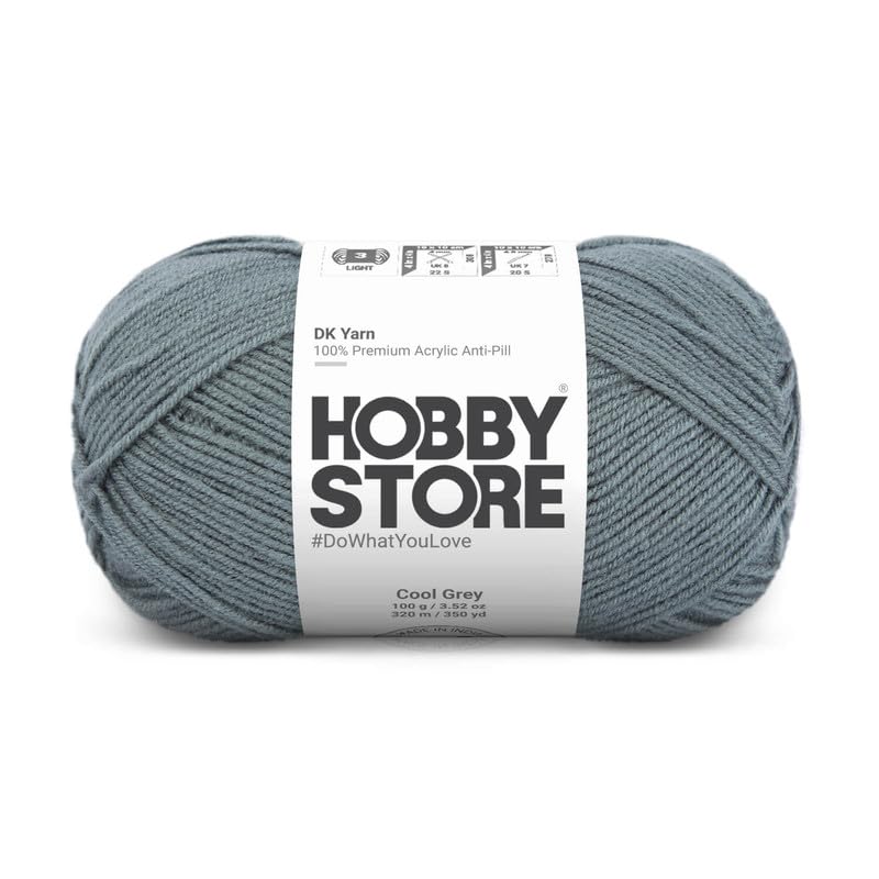 Image of DK Solid Yarn - Anti-Pill Acrylic Solid DK Yarn for Crochet & Knitting Everyday Essentials (1 ball /100 g) - Cool Grey 5005 | Magic Needles
