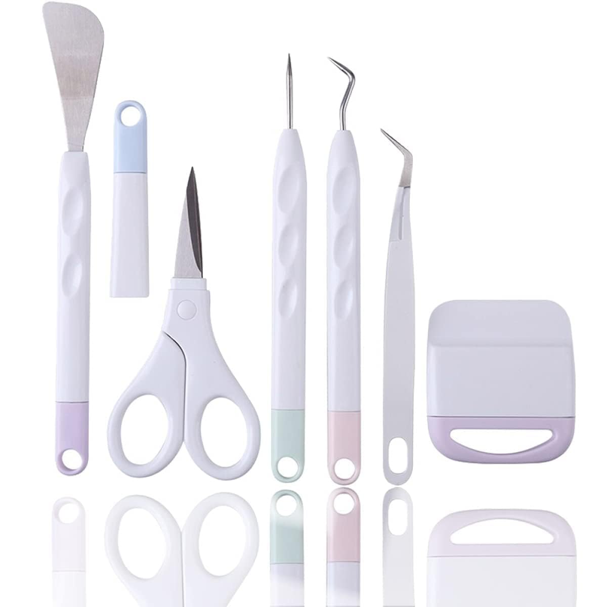 Basic Tools Set Craft Weeding Vinyl Tools Set, 6pcs Cardstock Crafting Tools Kit for 631 651 751 Vinyl (Puple)