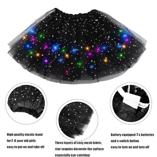 Falda LED para niña tutú con luces para fiesta 3-8 años miniatura 5