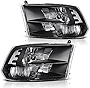 DWVO Headlight Assembly Compatible with 2009-2018 Dodge Ram 1500 2500 3500 / 2019-2022 Ram 1500 Classic Pickup Headlamp Replacement (Only for Quad Models)