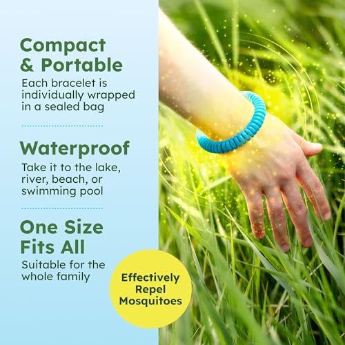 bugmd 10 pack mosquito bracelets deet-free bands for adults amp kids natural amp waterproof citronella wristbands for camping hiking beach travel amp outdoor essentials