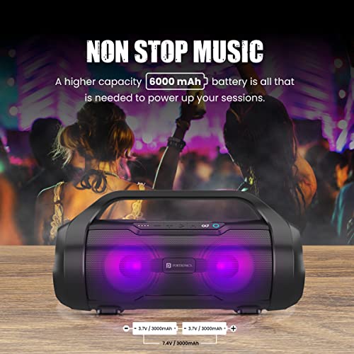 Image of Portronics Dash 11 40W Bluetooth Speaker with Multi Colour LED Light, in-Built FM, TWS, Aux-in Slot, Micro SD Card, Upto 4Hrs Playtime(Black)