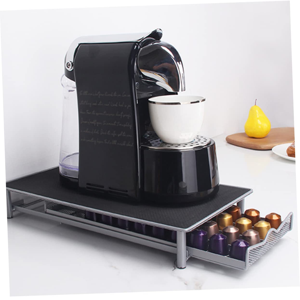 MAGICLULU 1pezzi Porta Capsule Caffè in Metallo Cassetto Organizzatore Per Cialde Caffè Capsule Salvaspazio