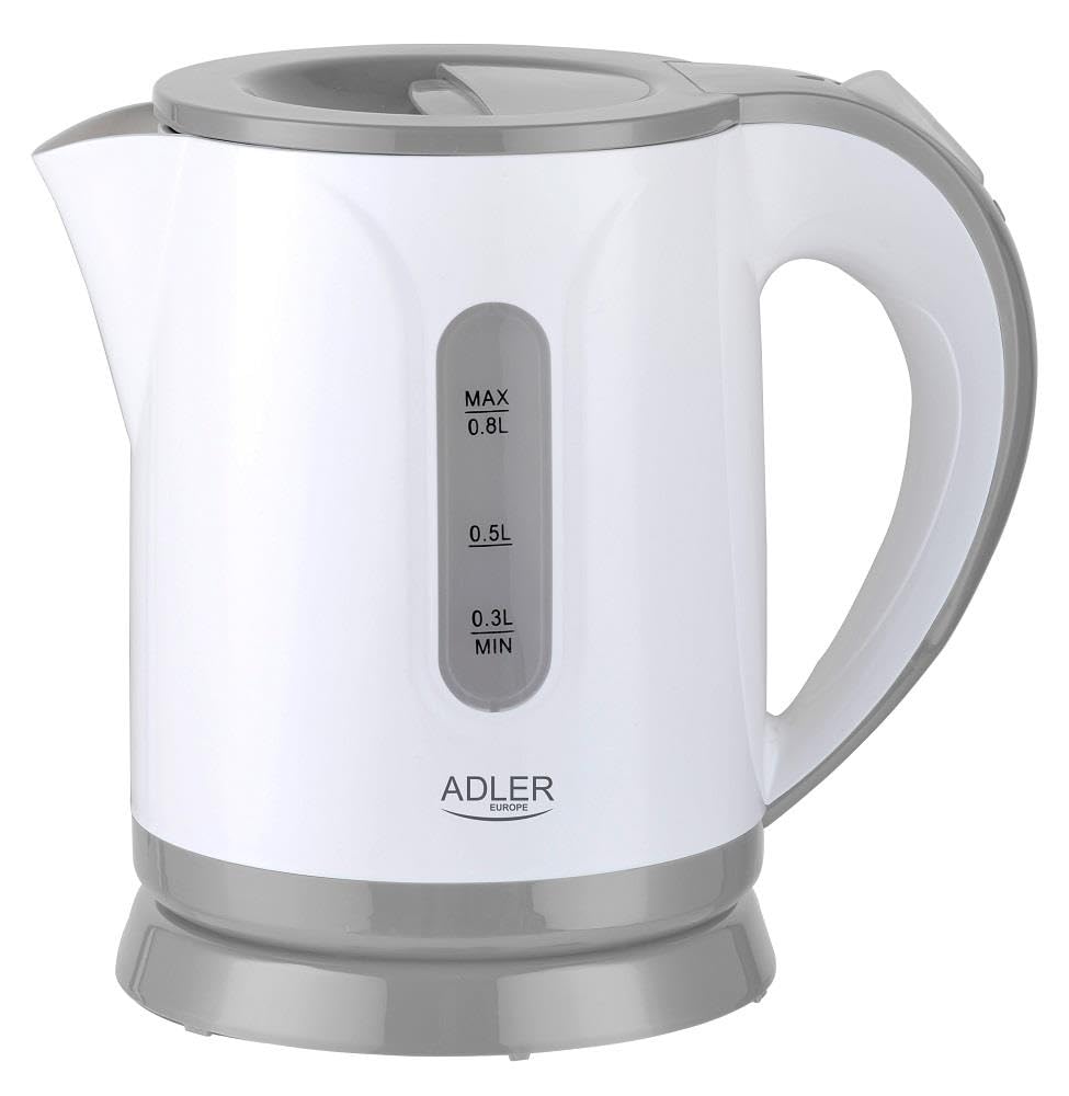 Adler AD 1371g Czajnik Elektryczny, 0.8L, Filtr Antywapienny, Obrotowa Podstawa 360°, 850W