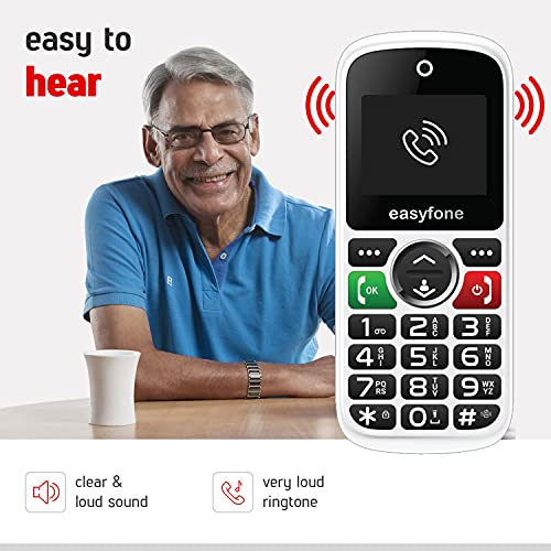 Image of Easyfone Udaan+ 1.8 inch Senior Phone with 20+ Features: Loud Sound, Photo Speed Dial, SOS, Auto-Call Recording, Call Restriction, Includes Care Plan for Quick Ambulance Coordination