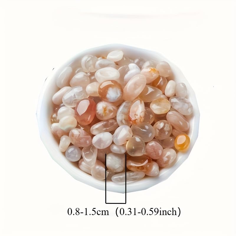 Piedras naturales de ágata de cerezo en flor de cerezo, piedras pulidas semitransparentes de 0.5 a 1 pulgada, piedras preciosas de tono tierra pastel para decoración de acuarios, macetas suculentas — view 3
