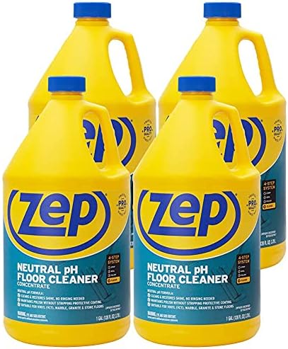 Zep Neutral pH Floor Cleaner. 1 Gallon (Case of 4) - ZUNEUT128 - Concentrated Pro Trusted All-Purpose Floor Cleaner