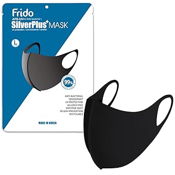 ARCATRON Frido Ultra Comfortable Silver Treated Washable and Reusable Face Mask, Super Breathable and Stretchable Fabric for Ultimate Comfort, Suitable for Medium Face Size, Made in South Korea.