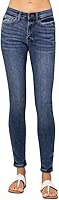 Judy Blue Classic Mid Rise Skinny Jeans for Women Handsand Comfortable Cotton Denim Pants-82252