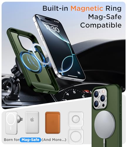 Image of Magnetic Compatible with iPhone 16 Pro Max Case, [Built-in Invisible Kickstand][Compatible with MagSafe][Military Grade Shockproof] Slim Translucent Matte Phone Case for iPhone 16 Pro Max 6.9 inch