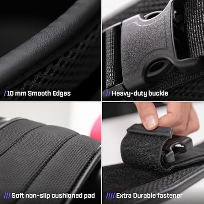 Exercise Hip Thrust Belt with Slip-Resistant Padding - Easy to Use with Dumbbells, Kettlebells, or Plates - Protects Your Hips for Gym, Home Workouts, or On the Go