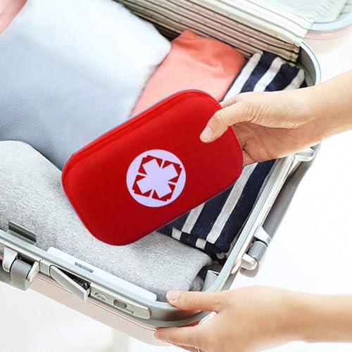 Image of PROBEROS First Aid Kit Bag, Waterproof EVA Medicine Storage Box, Medications Organizer Portable Supplies Package, Compact Lightweight Emergency Rescue Cases, for Travel, Camping, Home 21x13x5cm