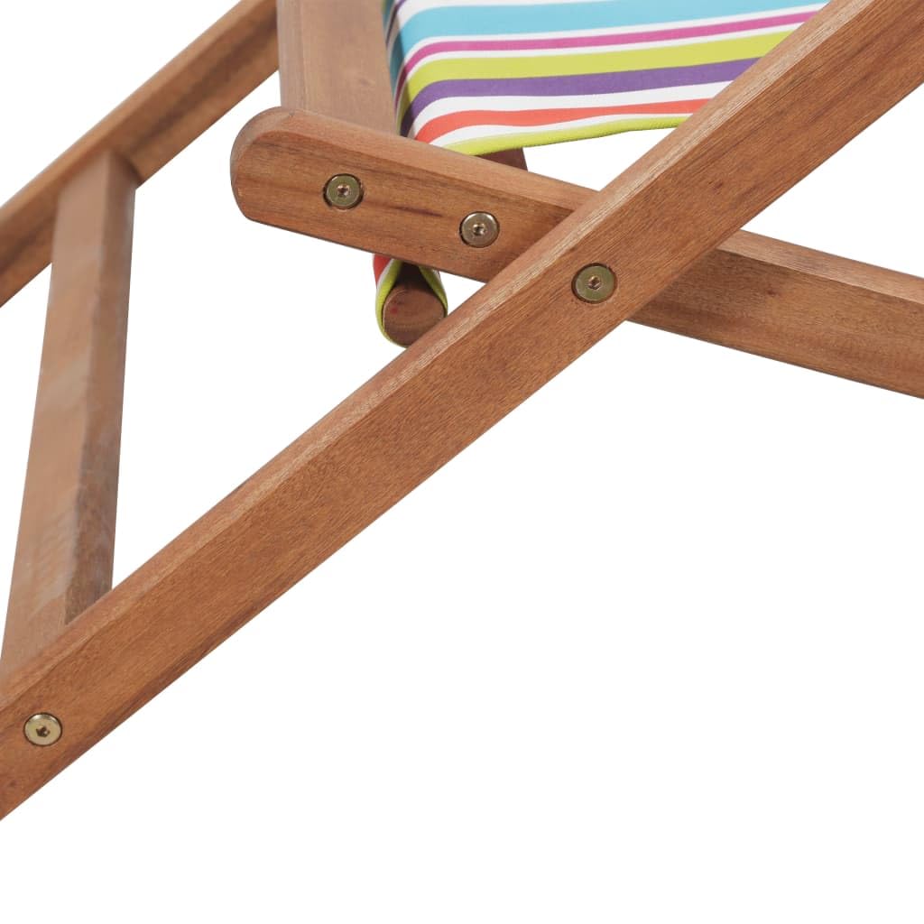 vidaXL Silla Plegable de Tela y Estructura de Madera Multicolor