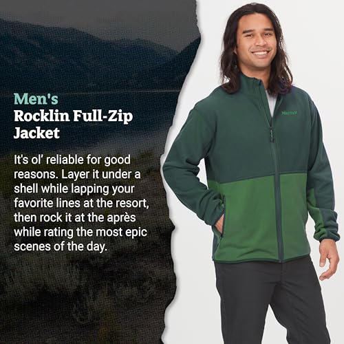 Image of MARMOT Men's Rocklin Full-Zip Jacket - Classic, Warm, Lightweight 100-Weight Fleece Layer