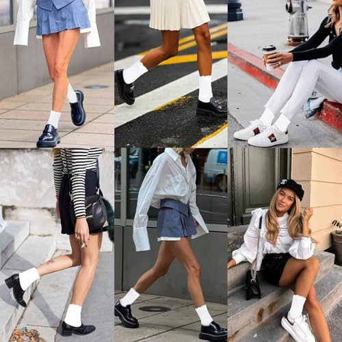 Image of Pilates Socks with Grips for Women, 4 Pairs White Pilates Grips Socks Yoga Socks for Women Non Slip, Barefoot, Dance, Workout, Hospital Socks