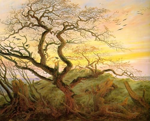 Affiches d'art l'arbre aux corbeaux Friedrich tableau toile pour habiller un grand mur
