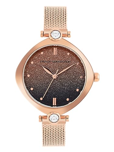 French Connection Spring-Summer 2023 Analog Golden-Dark Blue Shimmer Dial Womens Watch-FCP45RGM (B0C6GZ1PWV) Amazon Price History, Amazon Price Tracker