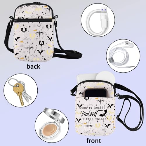 ZJXHPO Dragon Book Quote Cross Body Bag You're Really A Violent Little Thing Messenger Bag Bookish Bookworm Shoulder Bag3