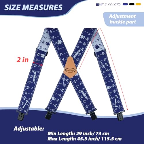 Image of MELOTOUGH Men's Suspenders w /Clip Heavy Duty suspenders for men Big and Tall Work suspenders for Jeans