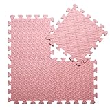 Coolcandy Solid Colored Foam Play Mat, 12'*12' Each Mat丨Non-Toxic Soft Baby Play Mat, 0.4' Thickened Square Interlocking Floor Mats - Toddler Playmat for Playing, Exercise(Loli Pink/16 Tiles)